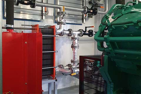 фото - Система утилизации тепла ОЖ для высоковольтной ДГУ 1000 кВт в контейнерном исполнении